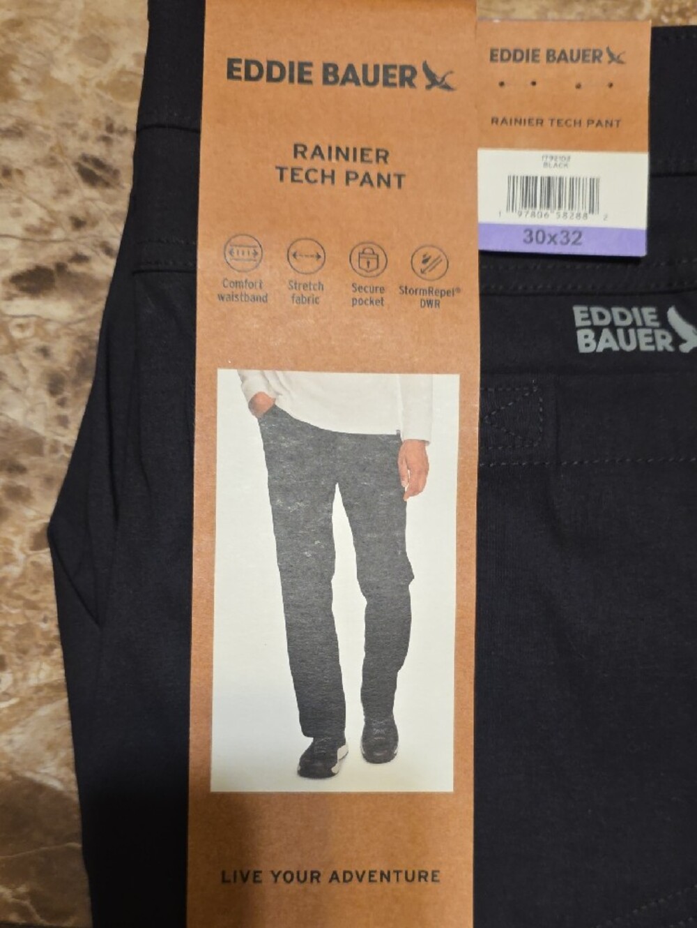 Eddie Bauer Men’s Rainier Tech Pant — Black - Picture 3 of 3
